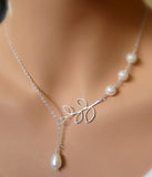 Women's Silver White Pearls LEAF Glamour Necklace - Thirsty Buyer - 1