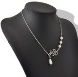 Women's Silver White Pearls LEAF Glamour Necklace - Thirsty Buyer - 2