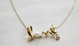 Women's Gold PEARL LOVE Crystal Necklace - Thirsty Buyer - 2
