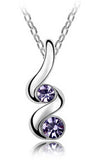 Women's Silver Crystals TWIST Pendant Necklace - Assorted Colors - Thirsty Buyer - 3