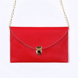 Ladies ENVELOPE Purse Handbag w/ Gold Clutch Chain - Assorted Colors - Thirsty Buyer - 4