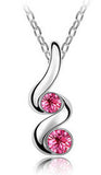 Women's Silver Crystals TWIST Pendant Necklace - Assorted Colors - Thirsty Buyer - 2