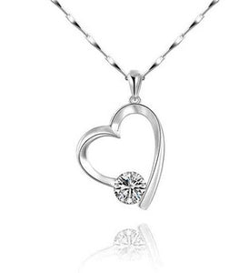 Women's Silver DIAMOND to my Heart Pendant Necklace - Thirsty Buyer - 1