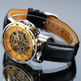 Men's Gold Dial Mechanical Masterpiece Watch - Black Leather -  - 4