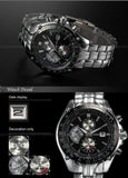 Men's Stainless Steel Stylish Quartz Watch - Black & Silver -  - 4