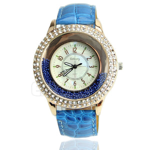 Women's Designer Crystal Venetian Quartz Watch - Blue -  - 1