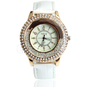 Women's Designer Crystal Venetian Quartz Watch - White -  - 1