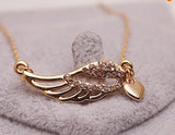 Women's Golden Bird Lovers WING Crystals Pendant Necklace - Thirsty Buyer - 2