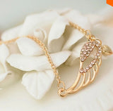 Women's Golden Bird Lovers WING Crystals Pendant Necklace - Thirsty Buyer - 3